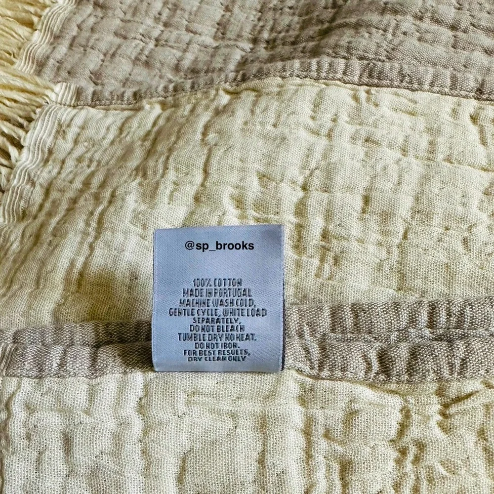 🎁Texteis Penedo Throw Blanket  - Taupe - Made in Portugal Cotton Throw